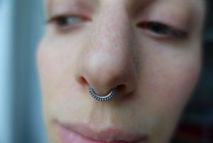 Titanium Micro Beaded Clicker Ring Customer Photo